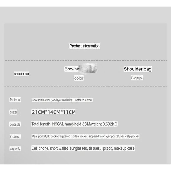 Brown cute cat bag - Picture 5 of 9